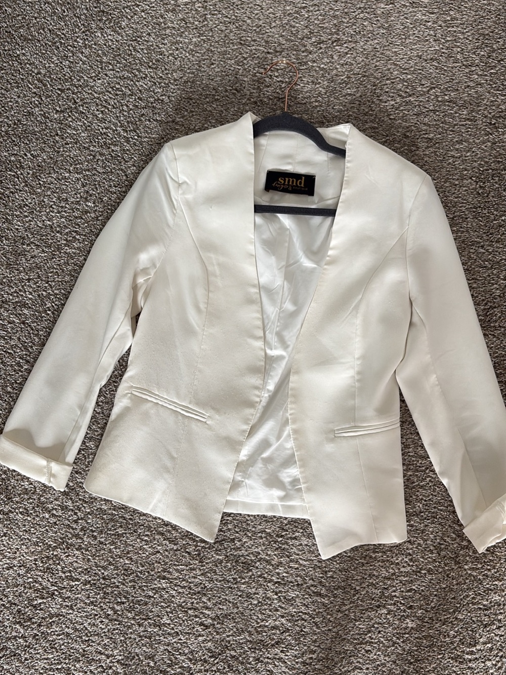 White Women’s Open-Front Blazer Jacket
